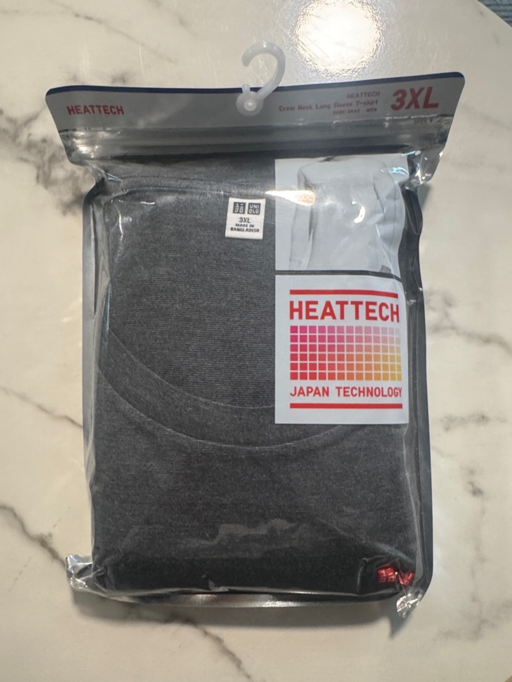 Uniqlo HeatTech Crew Neck Thermal Shirt - Dark Gray (3XL)